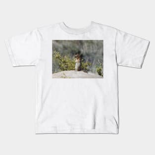 Chipmunk, wildlife, On the Lookout Kids T-Shirt